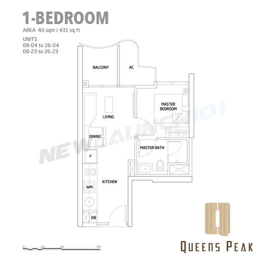 Queens Peak Floor Plan 1-Bedroom
