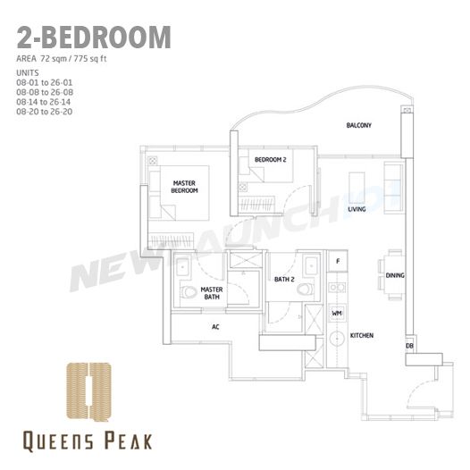 Queens Peak Floor Plan 2-Bedroom