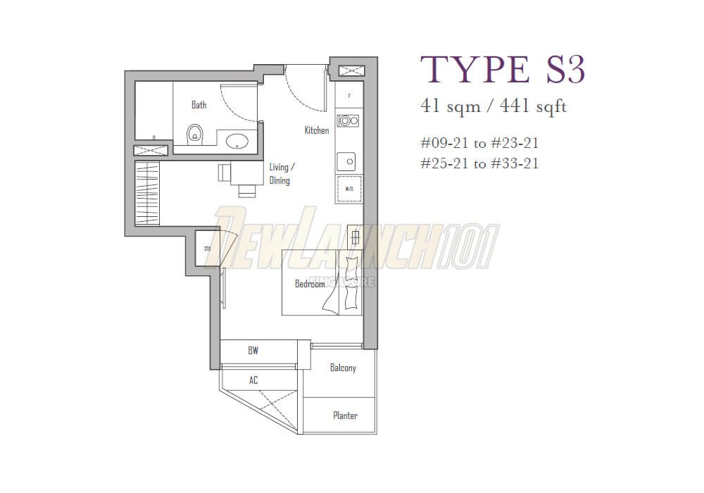 V on Shenton Studio Floor Plan Type S3