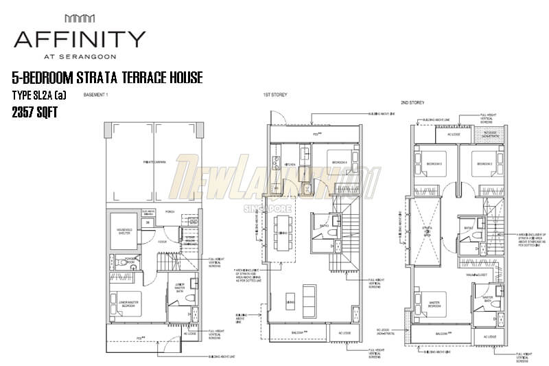 Affinity at Serangoon Floor Plan 5-Bedroom Strata Terrace House SL2Aa