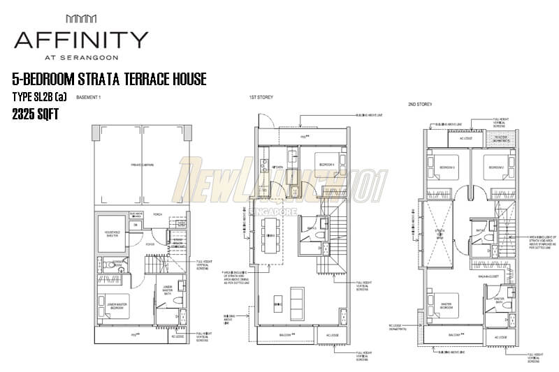 Affinity at Serangoon Floor Plan 5-Bedroom Strata Terrace House SL2Ba