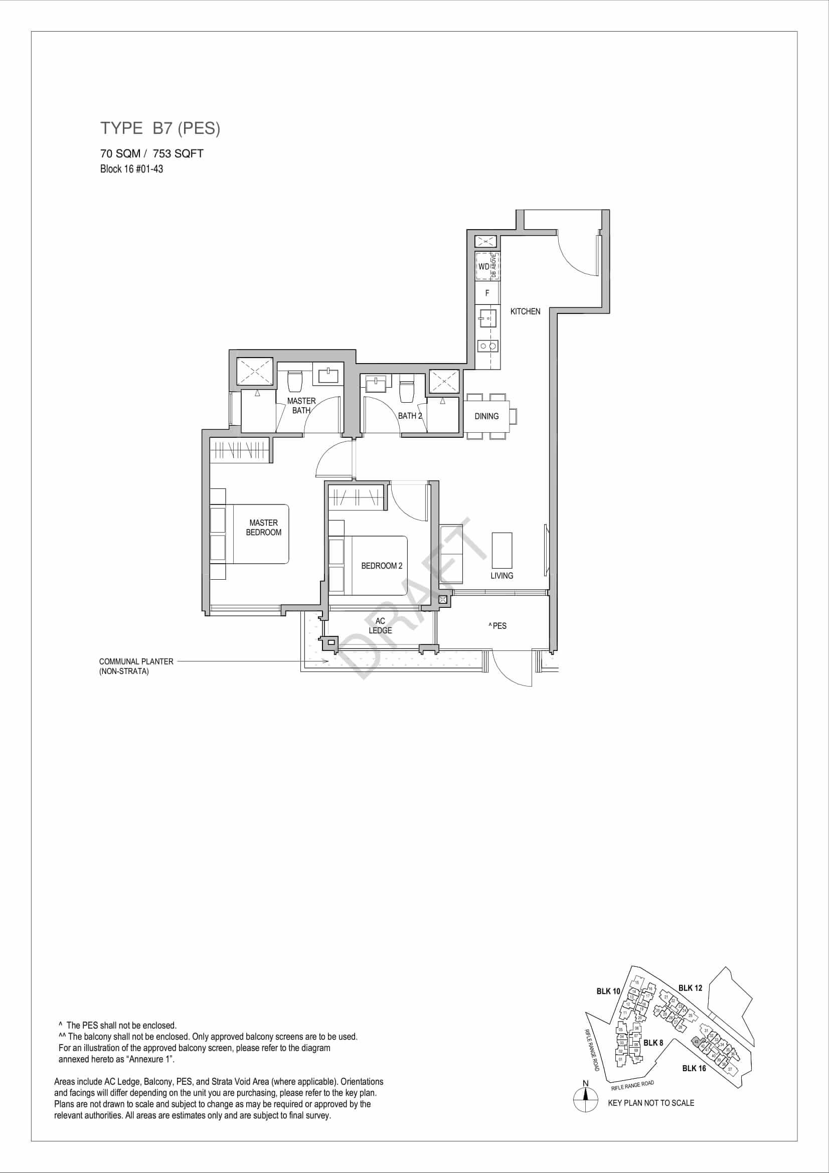 Mayfair Gardens - 2-Bedroom Floor Plan Type B7 PES