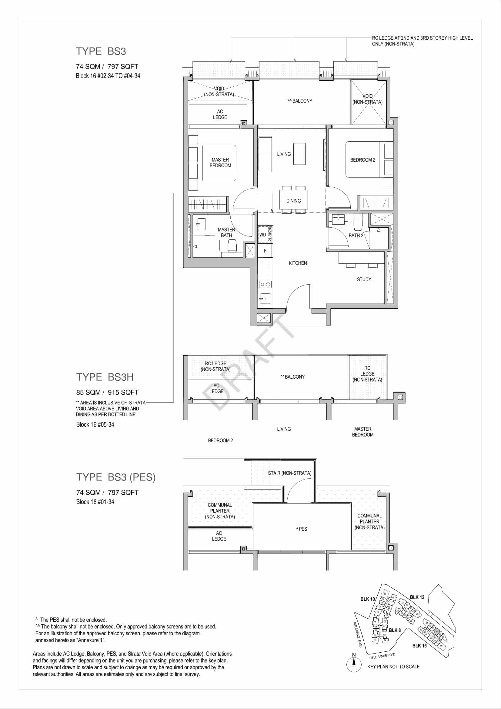 Mayfair Gardens - 2-Bedroom Study Floor Plan Type BS3