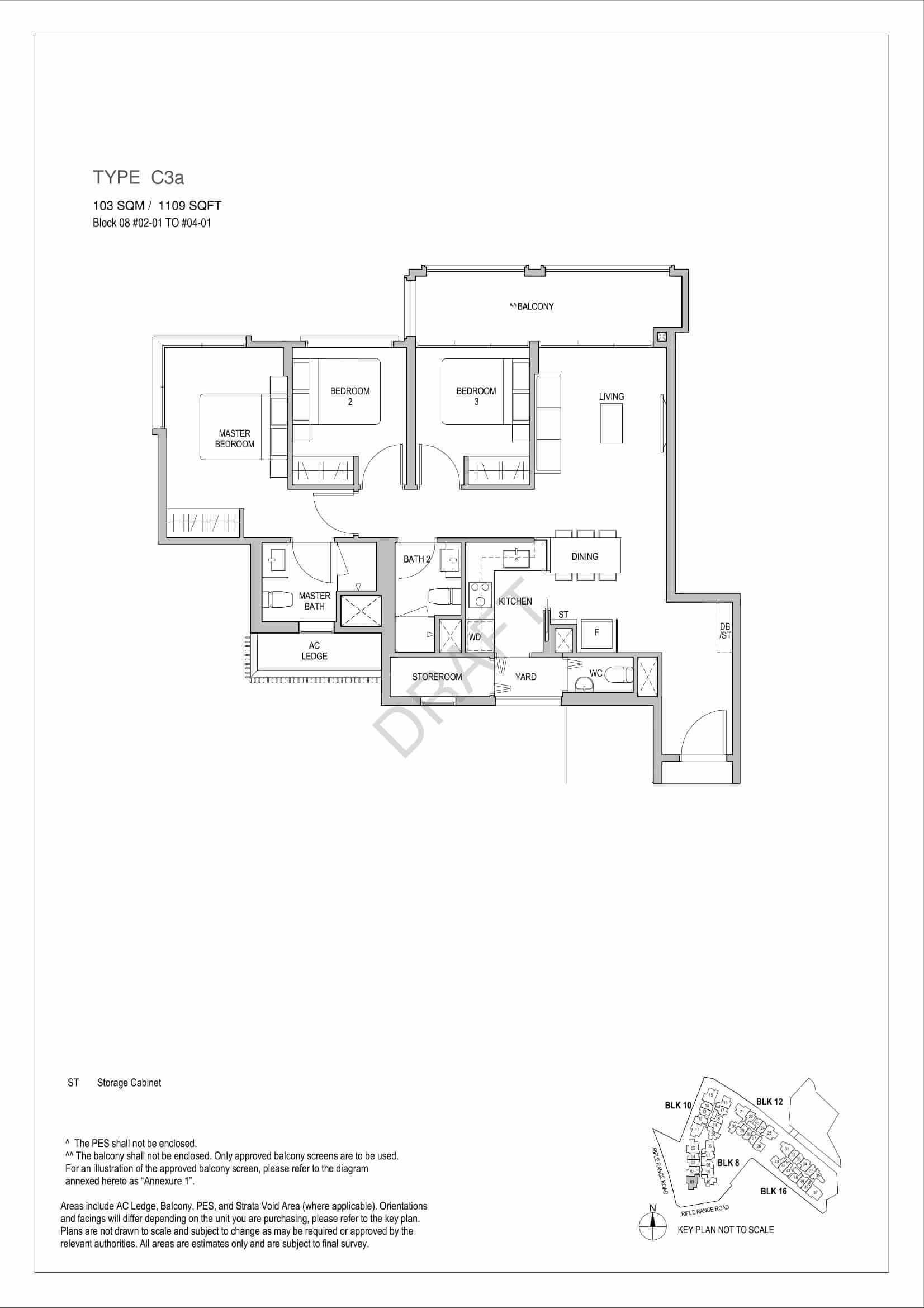 Mayfair Gardens - 3-Bedroom Floor Plan Type C3a