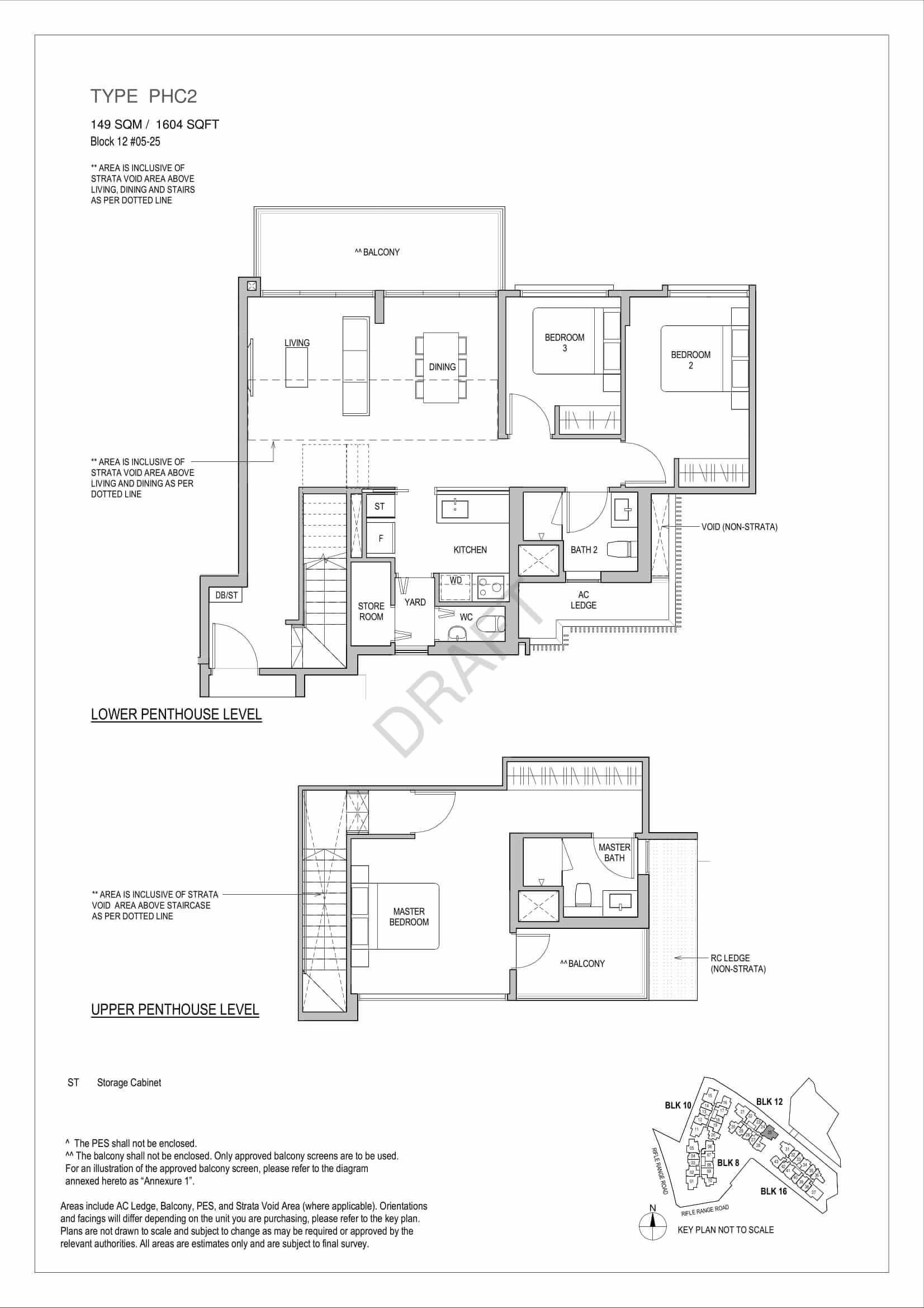 Mayfair Gardens - 3-Bedroom Penthouse Floor Plan Type PHC2