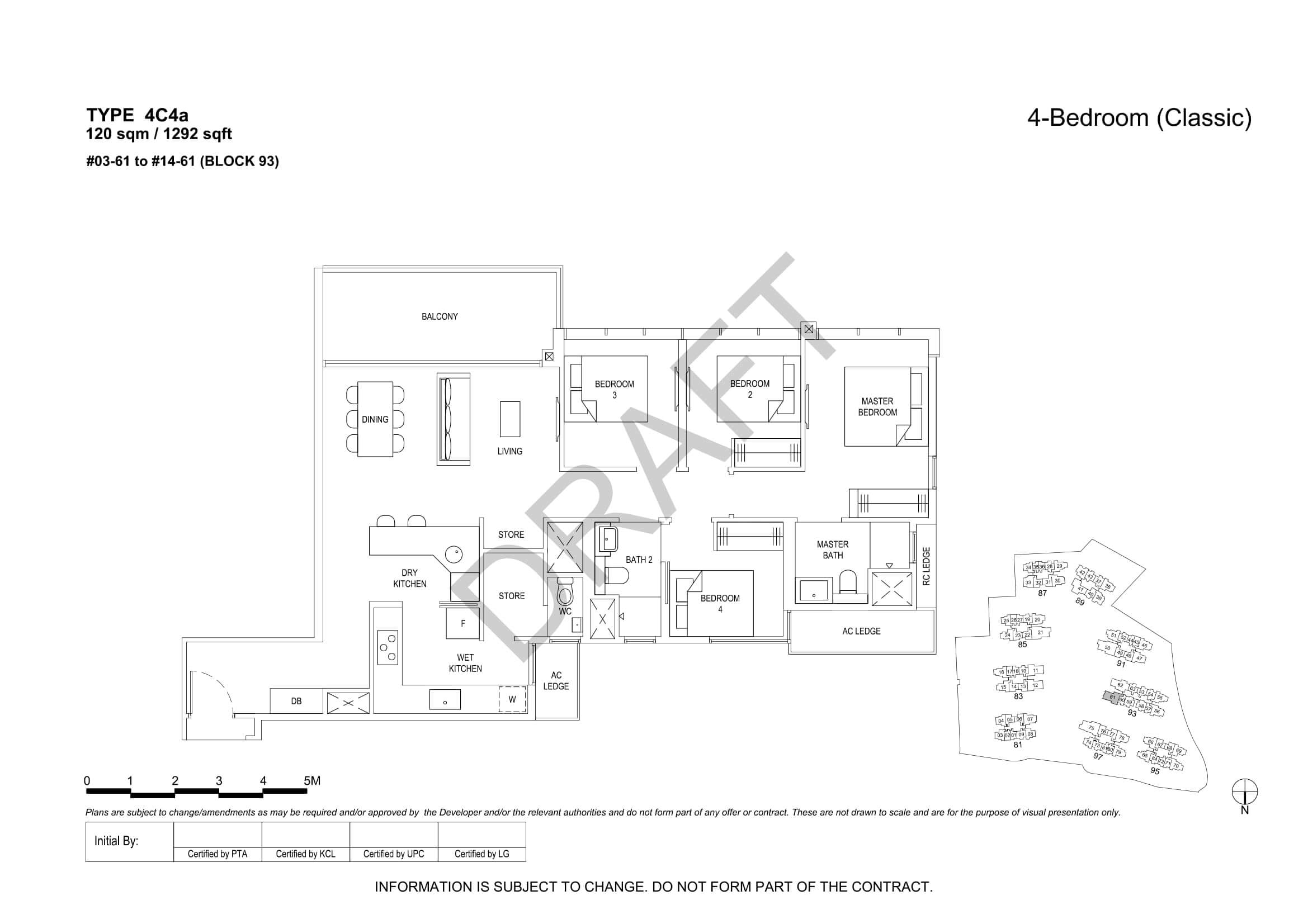 The Florence Residences Floor Plan 4-Bedroom Type 4C4a