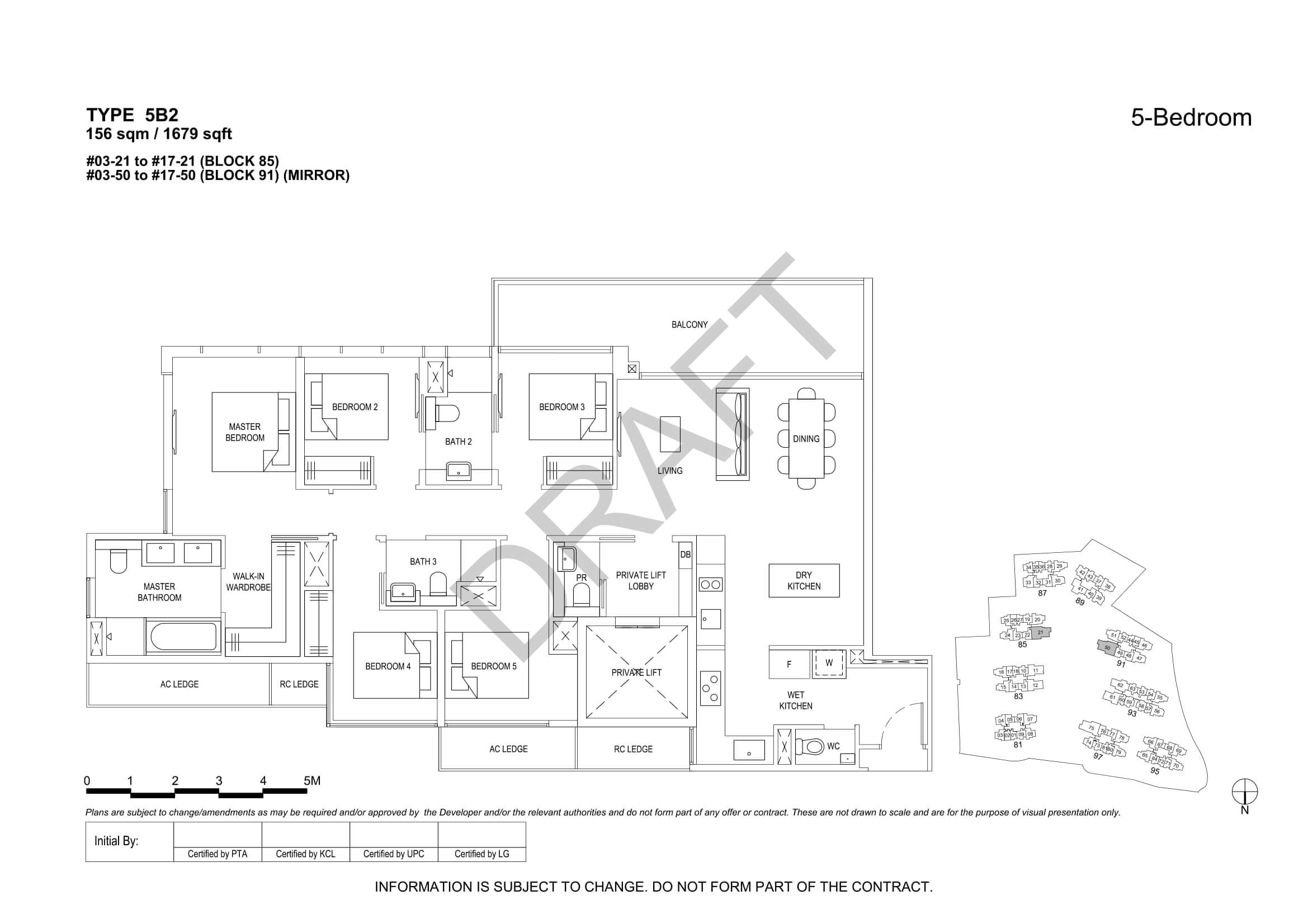 The Florence Residences Floor Plan 5-Bedroom Type 5B2