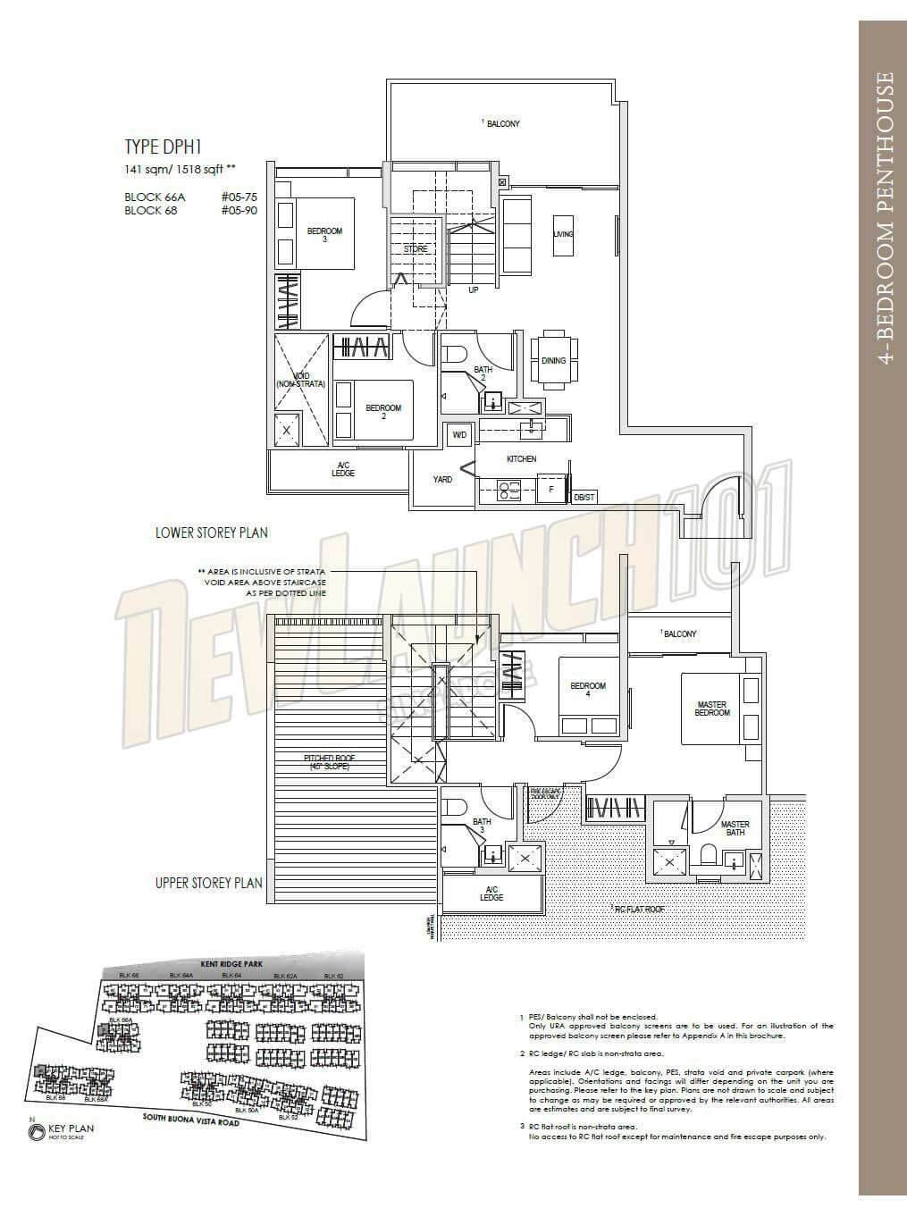 Kent Ridge Hill Residences Floor Plan 4-Bedroom Penthouse Type DPH1