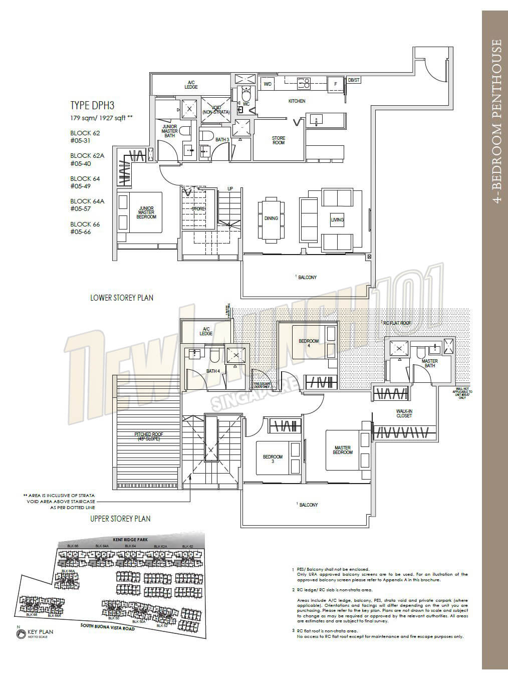 Kent Ridge Hill Residences Floor Plan 4-Bedroom Penthouse Type DPH3