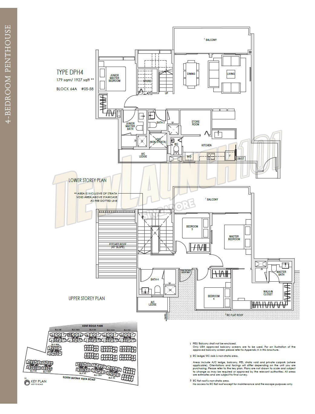 Kent Ridge Hill Residences Floor Plan 4-Bedroom Penthouse Type DPH4