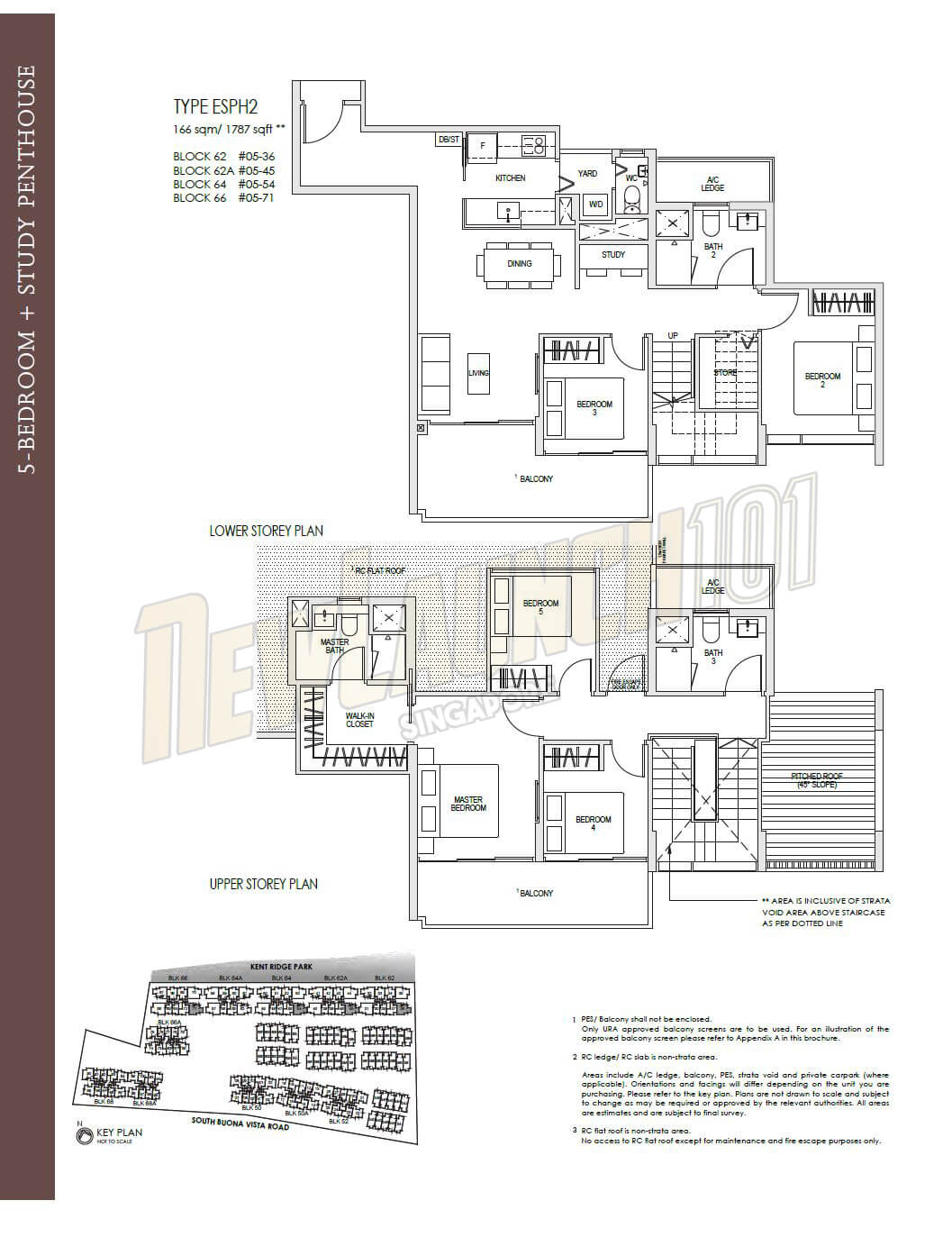 Kent Ridge Hill Residences Floor Plan 5-Bedroom Study PH Type ESPH2