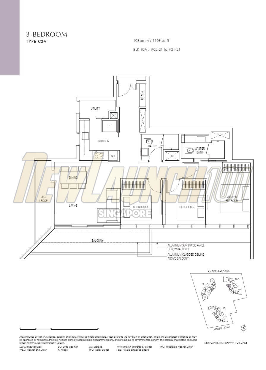Amber Park Floor Plan 3-Bedroom Type C2A