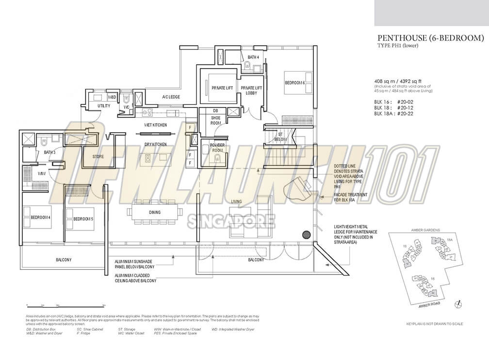 Amber Park Floor Plan Penthouse Type PH1 Lower