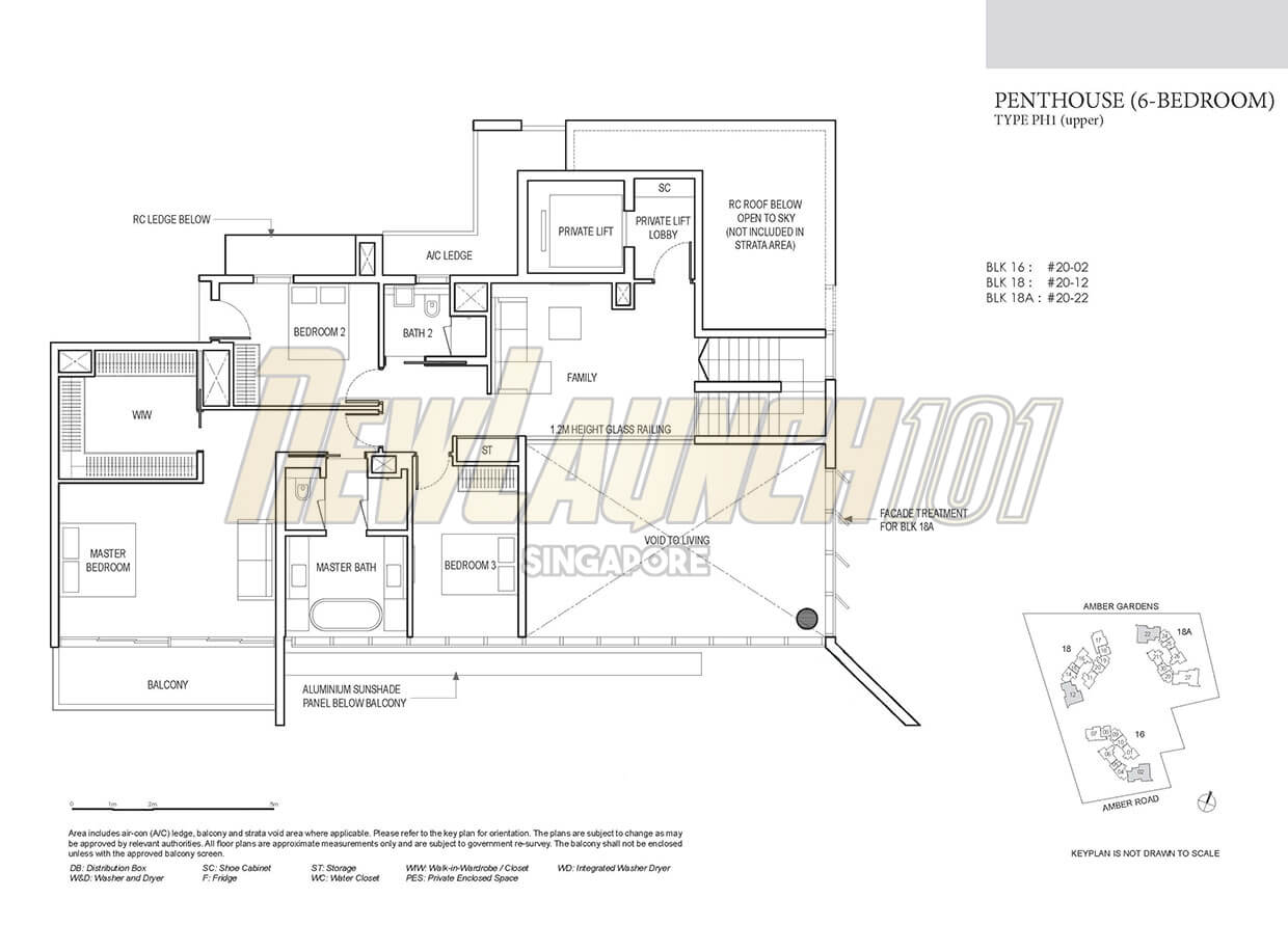 Amber Park Floor Plan Penthouse Type PH1 Upper