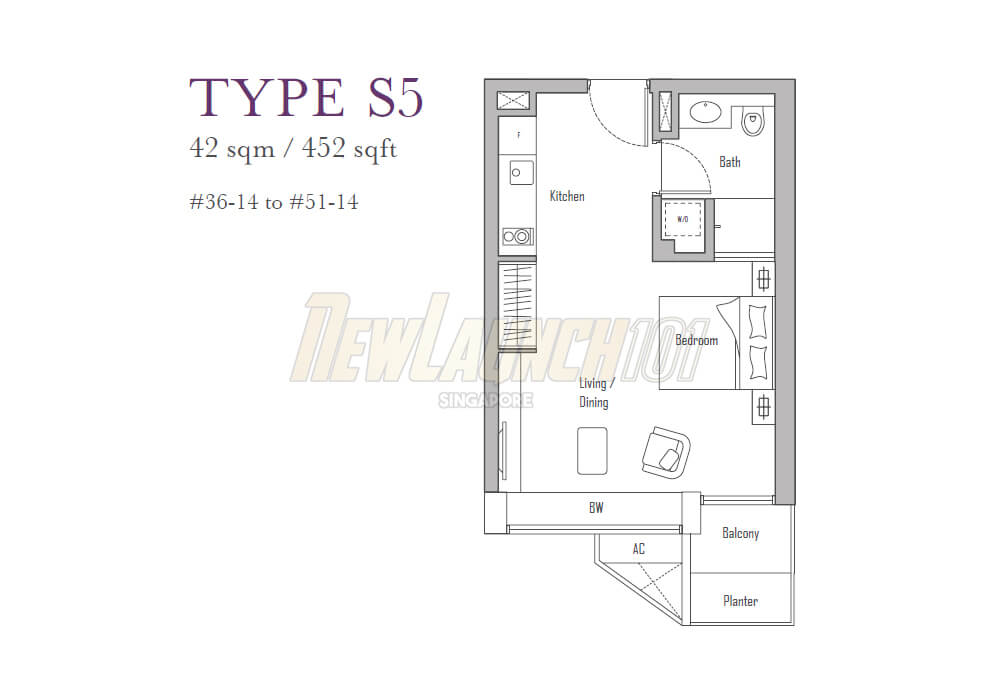 V on Shenton Studio Floor Plan Type S5