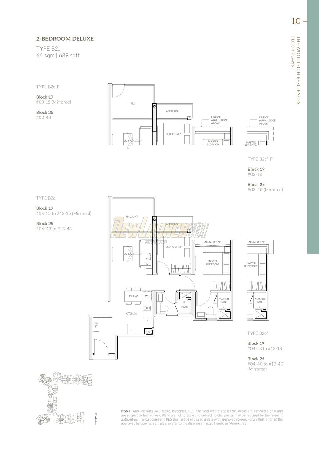 The Woodleigh Residences Floor Plan 2-Bedroom Type B2c