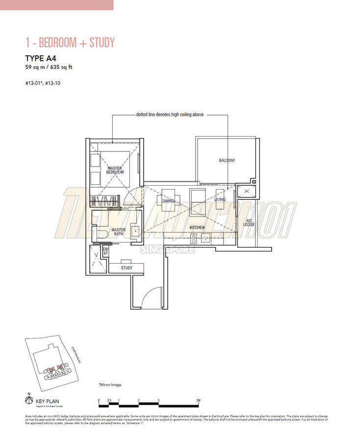 Sky Everton Floor Plan 1-Bedroom Study Type A4