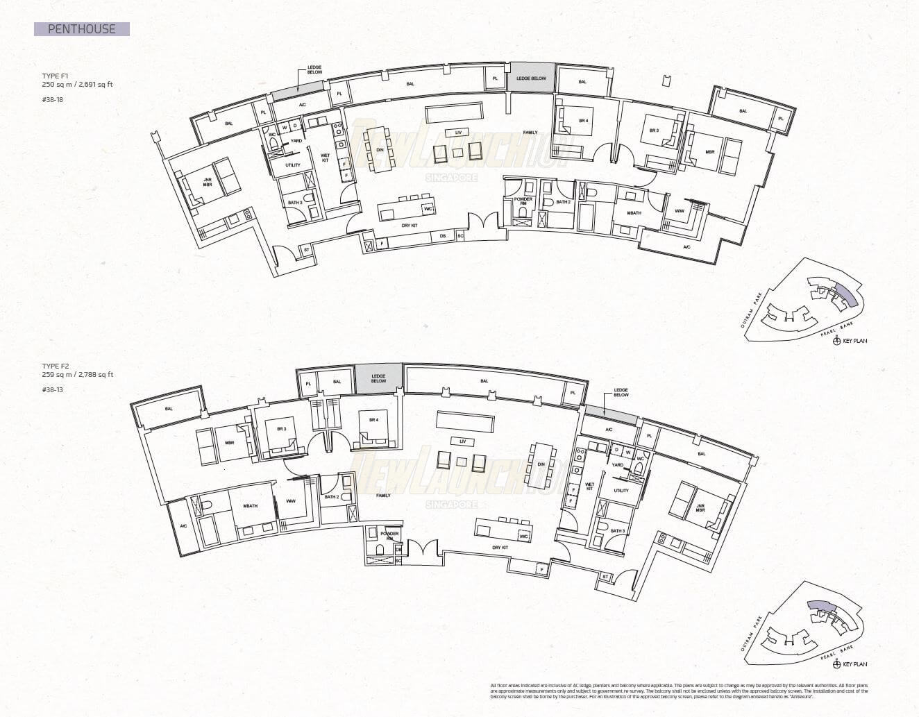 One Pearl Bank Floor Plan Penthouse Type F1