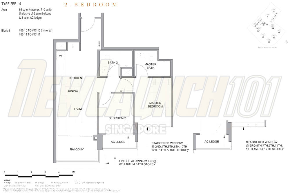 Parc Clematis Floor Plan 2-Bedroom 721 Stack 10
