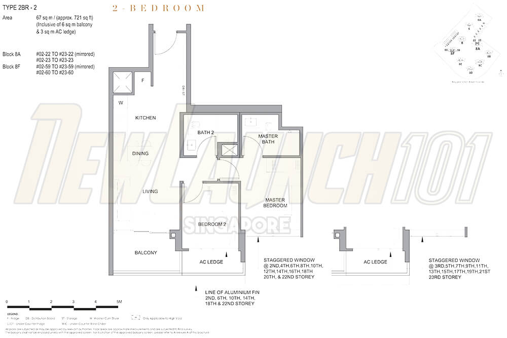 Parc Clematis Floor Plan 2-Bedroom 721