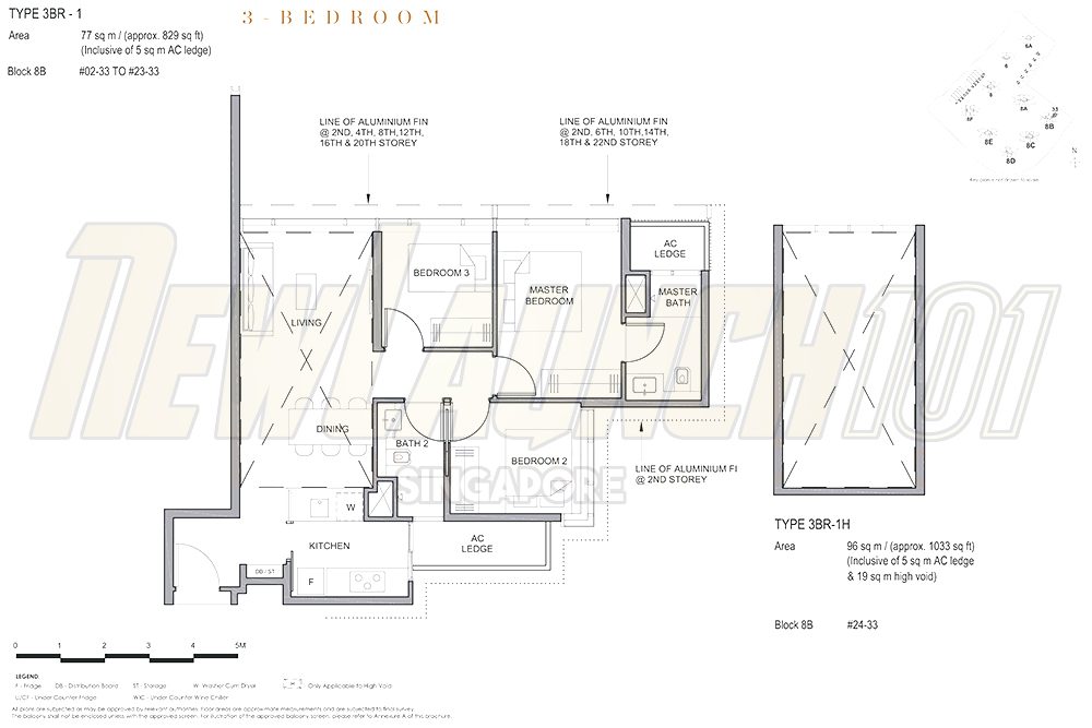 Parc Clematis Floor Plan 3-Bedroom 829