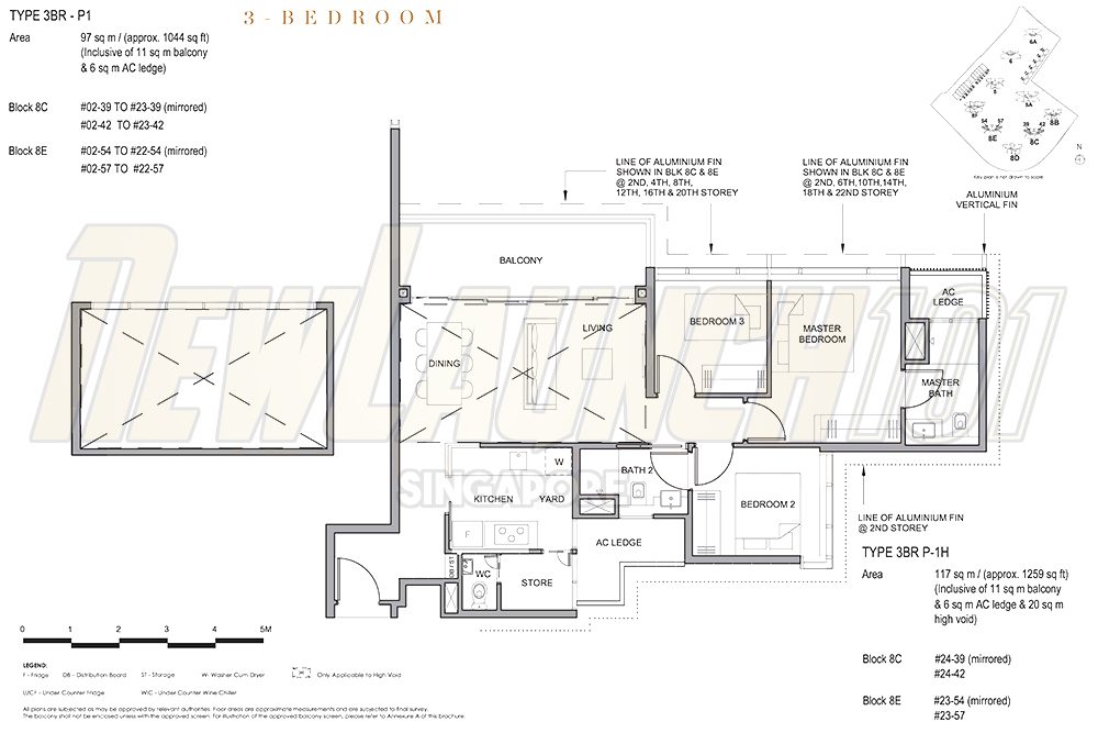 Parc Clematis Floor Plan 3-Bedroom Premium 1044