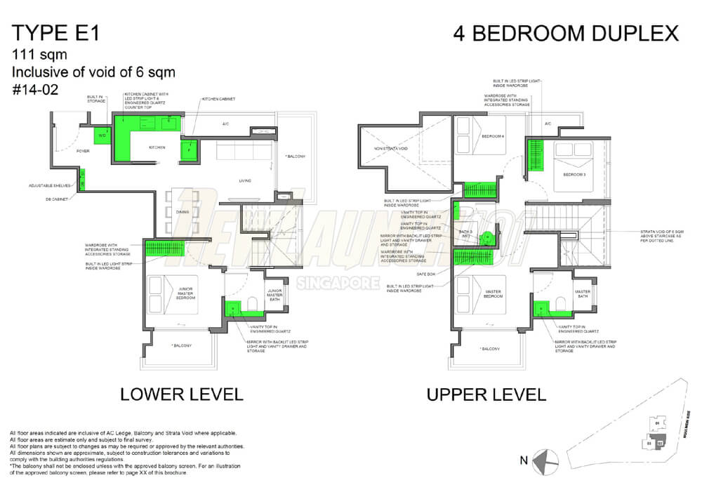 NEU at Novena Floor Plan 4-Bedroom Duplex Type E1