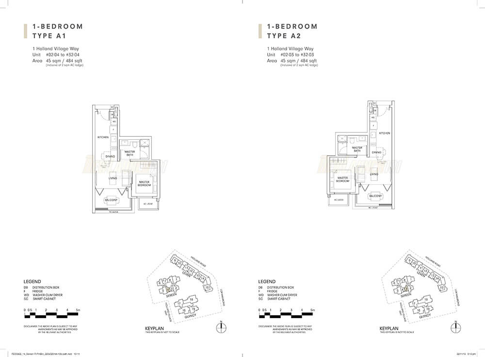 One Holland Village Residences Floor Plan 1-Bedroom Type A1