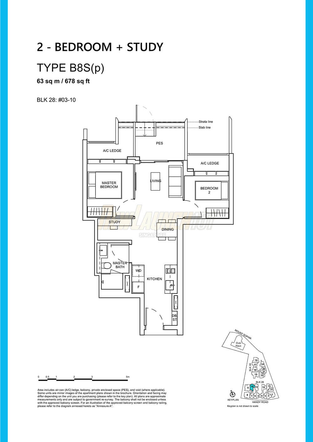 Haus on Handy Floor Plan 2-Bedroom Study Type B8Sp