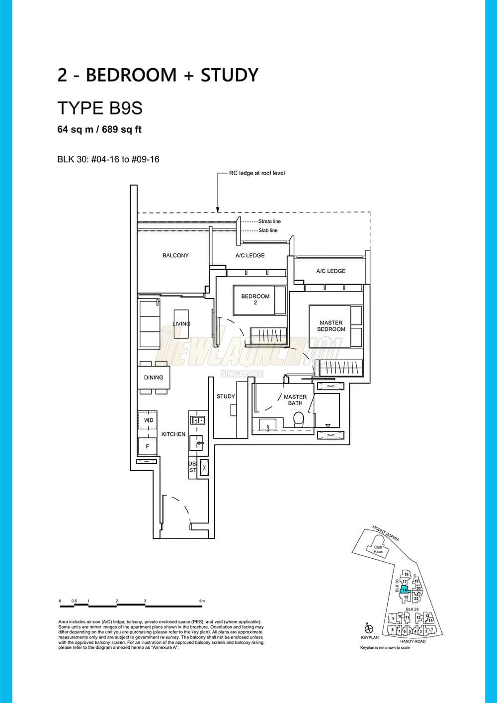 Haus on Handy Floor Plan 2-Bedroom Study Type B9S