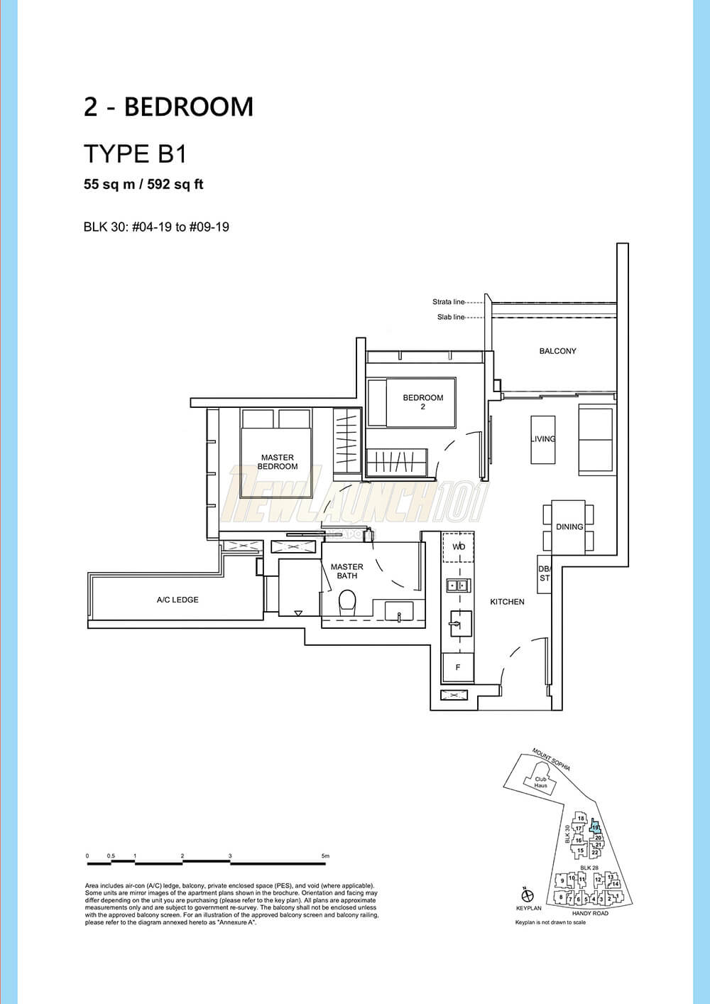 Haus on Handy Floor Plan 2-Bedroom Type B1