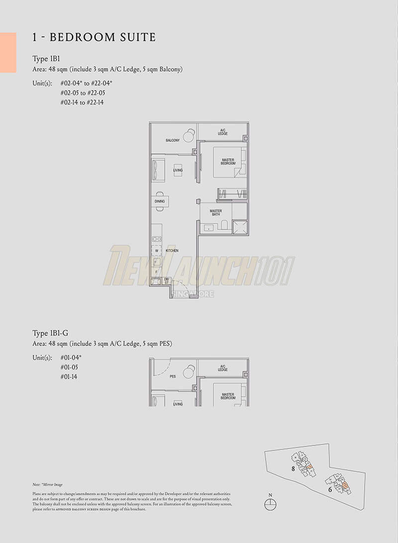 Kopar at Newton Floor Plan 1-Bedroom Suite Type 1B1