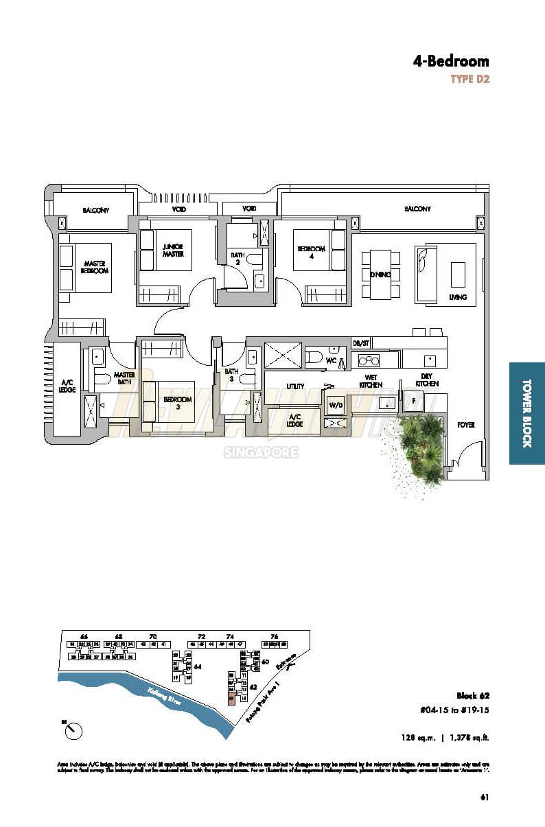 The Tre Ver Floor Plan 4-Bedroom Type D2