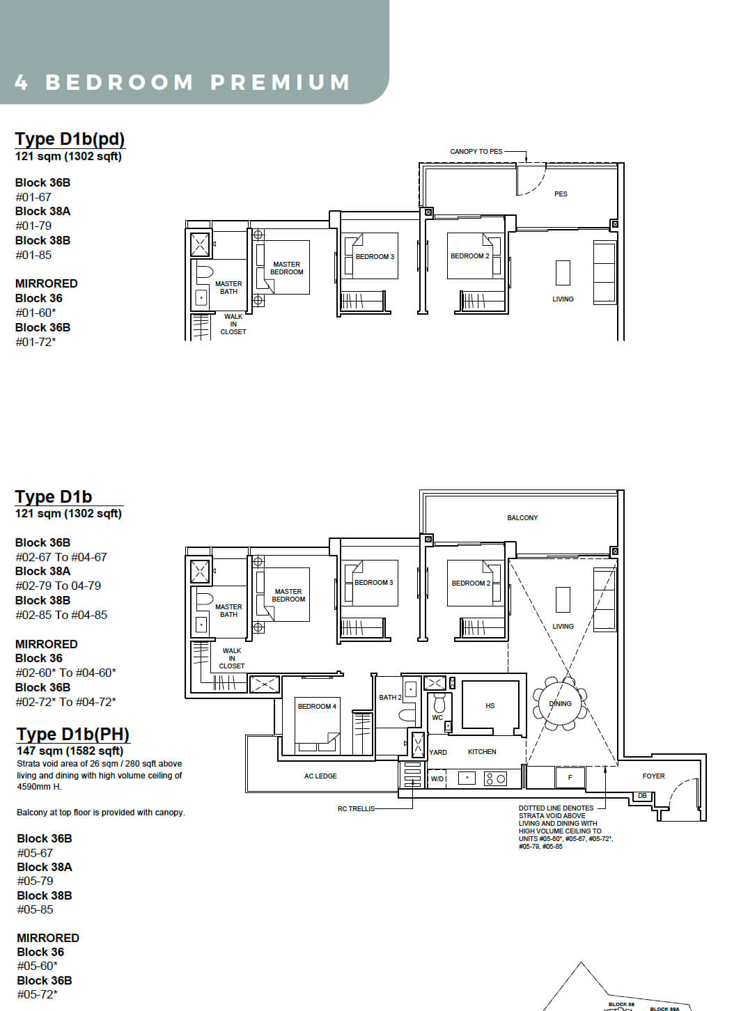 Forett at Bukit Timah Floor Plan 4-Bedroom Premium Type D1b