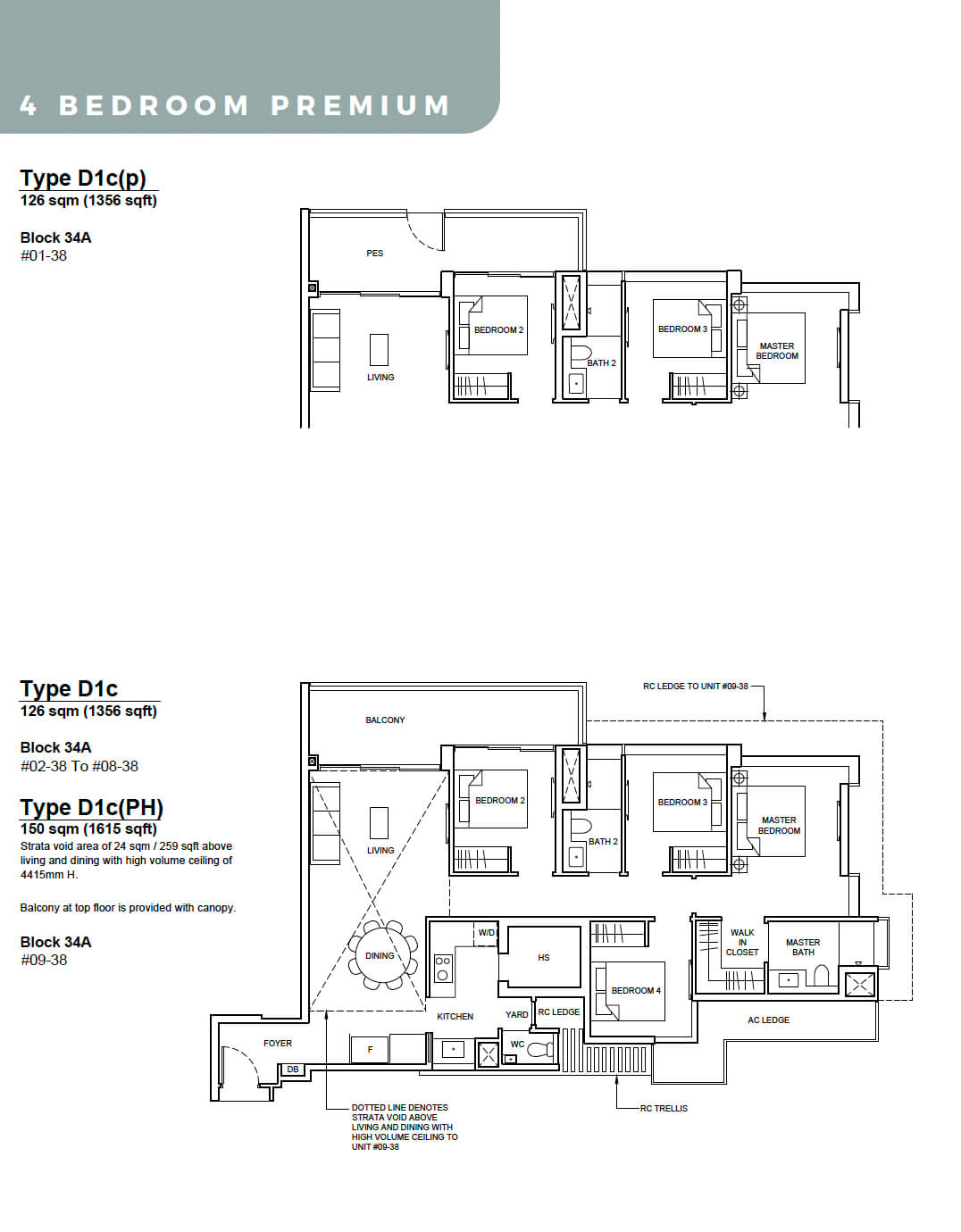 Forett at Bukit Timah Floor Plan 4-Bedroom Premium Type D1c