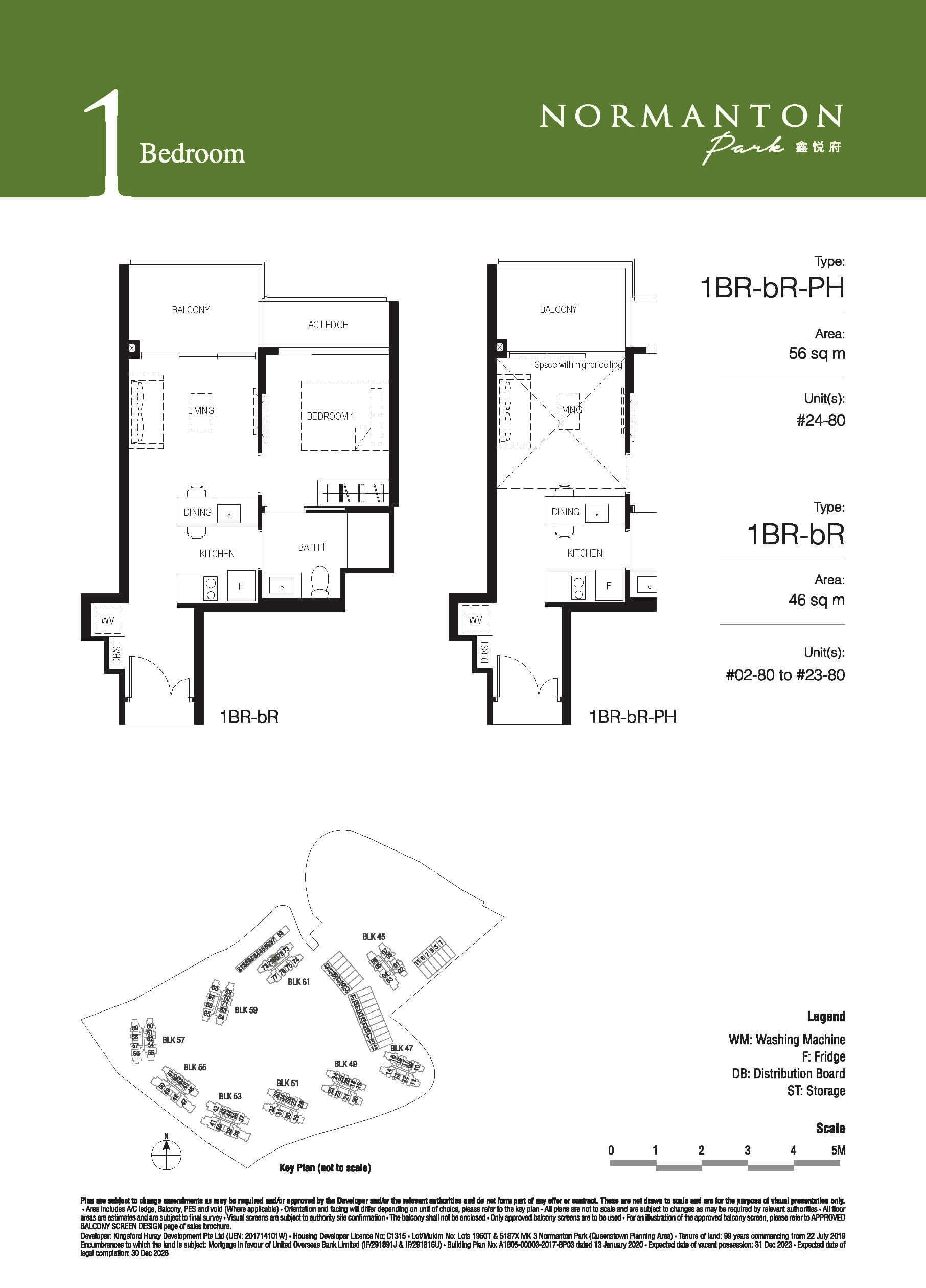 Normanton Park Floor Plan 1-Bedroom Type BR