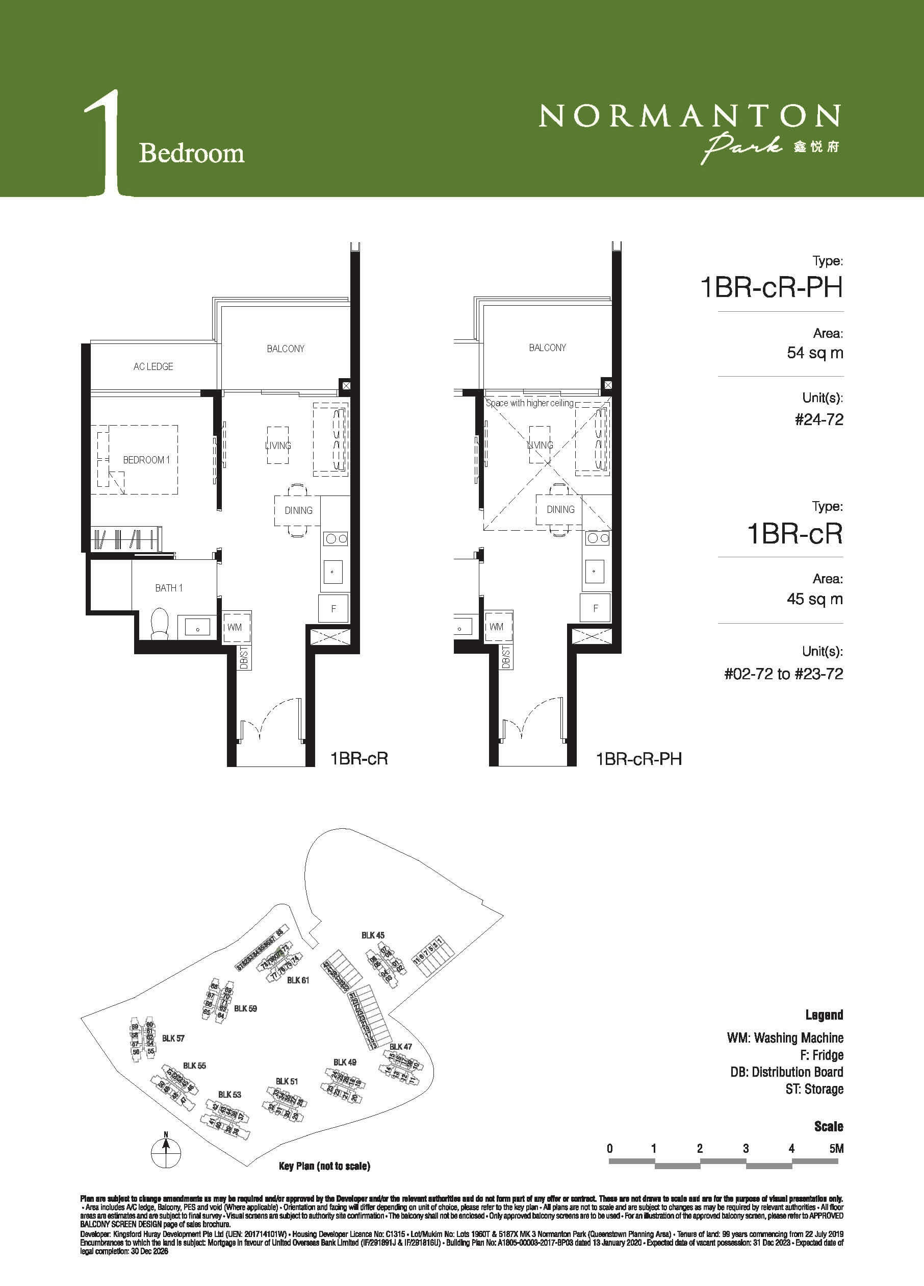 Normanton Park Floor Plan 1-Bedroom Type CR