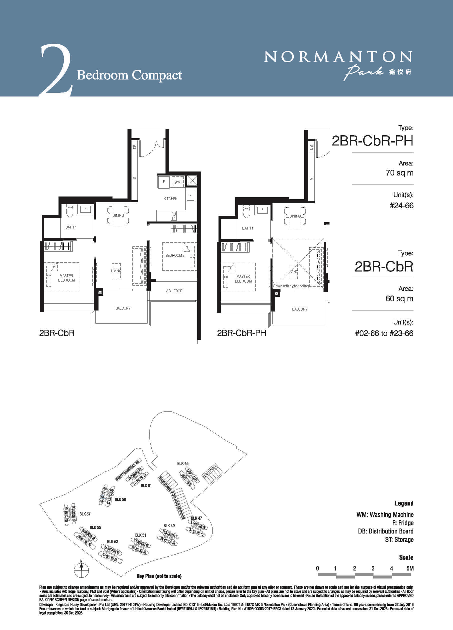 Normanton Park Floor Plan 2-Bedroom Compact Type CbR