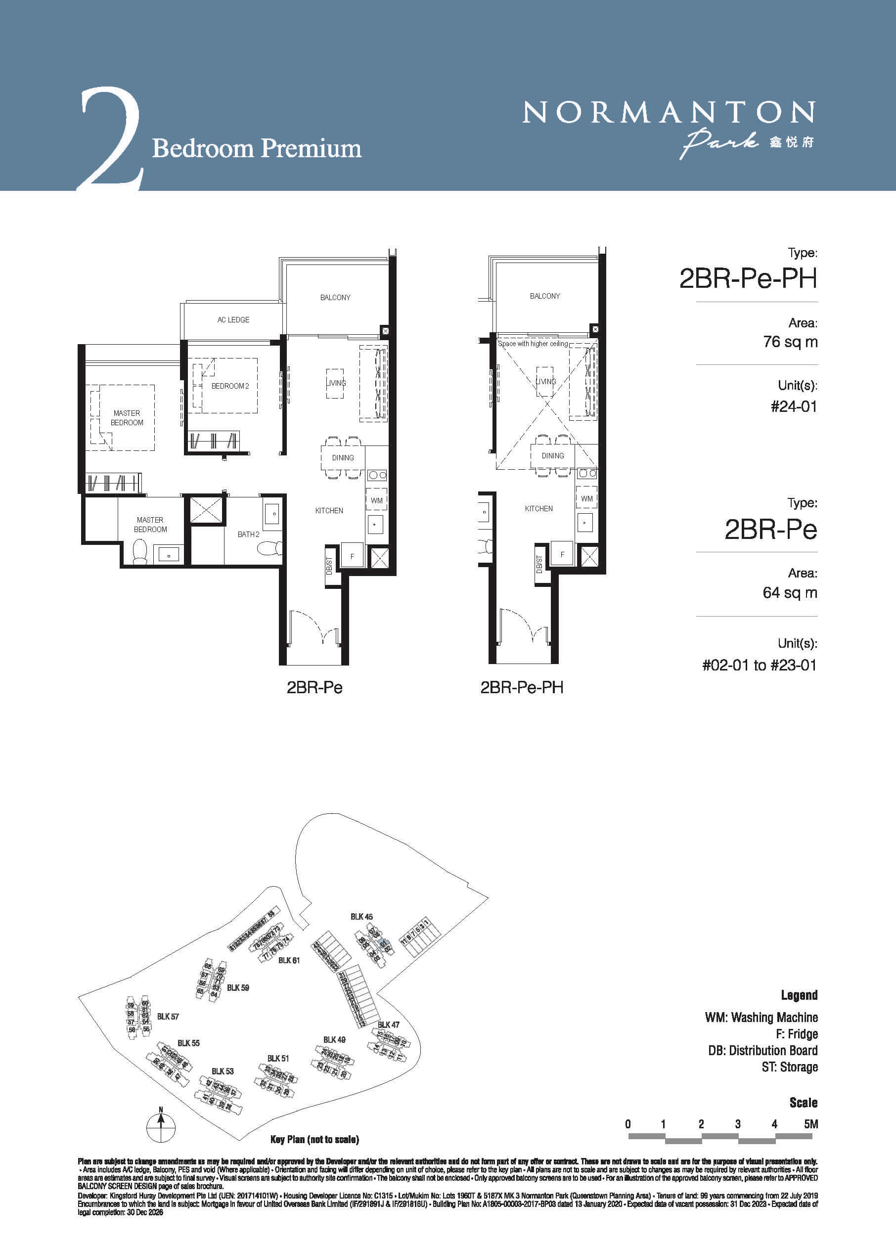 Normanton Park Floor Plan 2-Bedroom Premium Type Pe