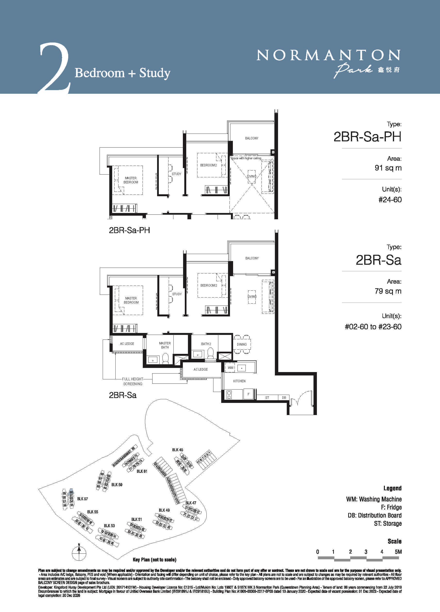 Normanton Park Floor Plan 2-Bedroom Study Type Sa