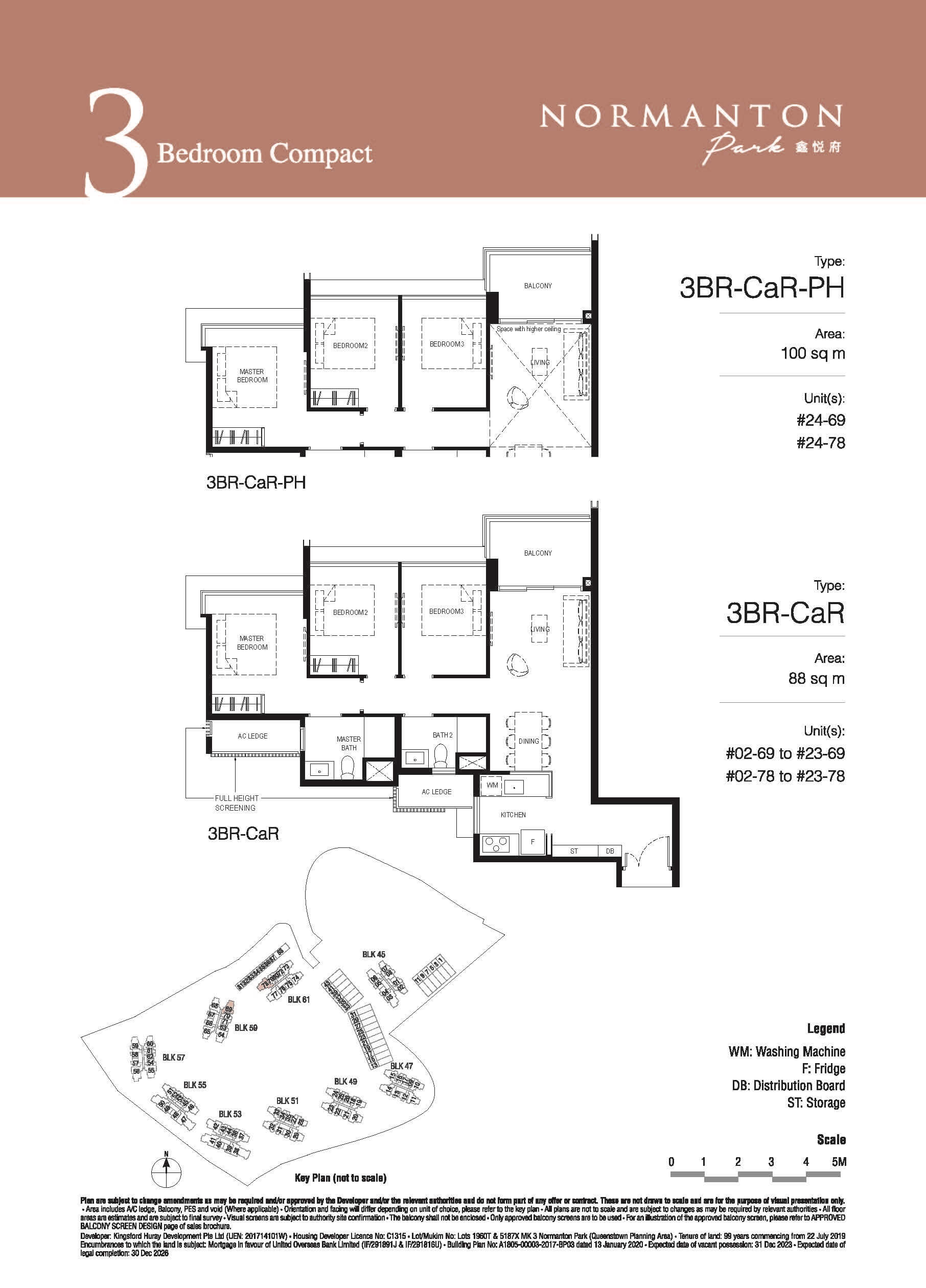 Normanton Park Floor Plan 3-Bedroom Compact Type CaR
