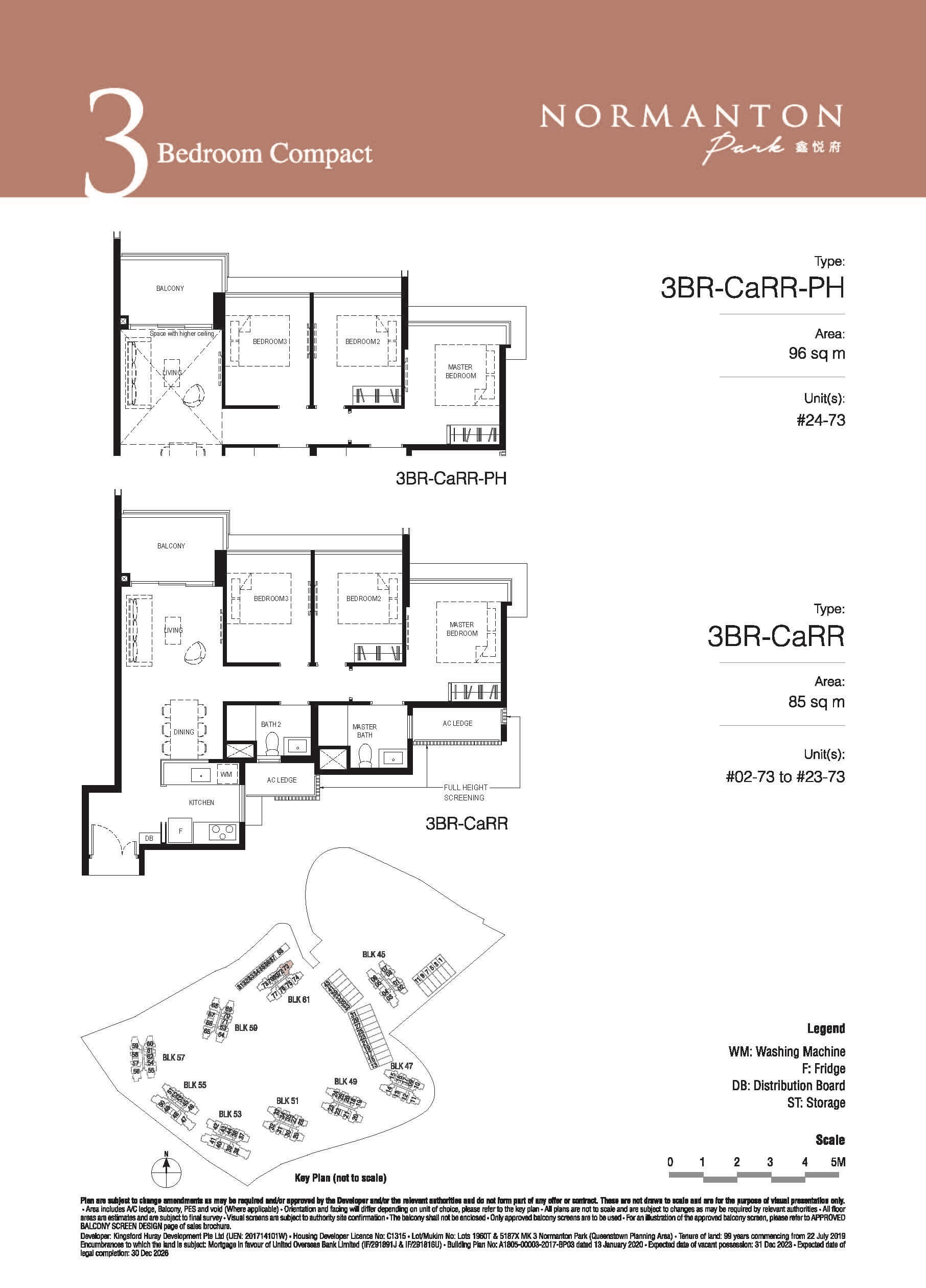 Normanton Park Floor Plan 3-Bedroom Compact Type CaRR