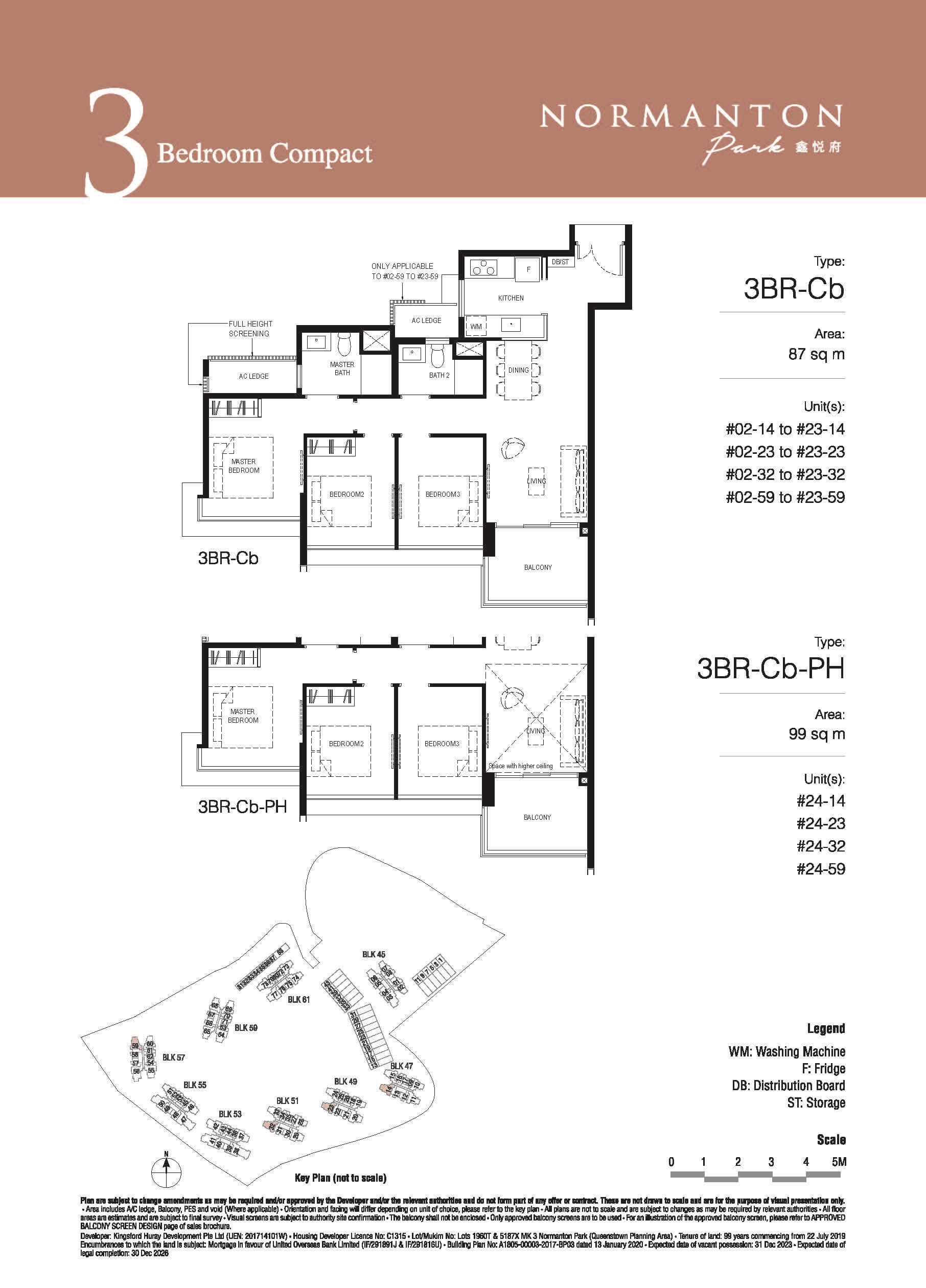 Normanton Park Floor Plan 3-Bedroom Compact Type Cb