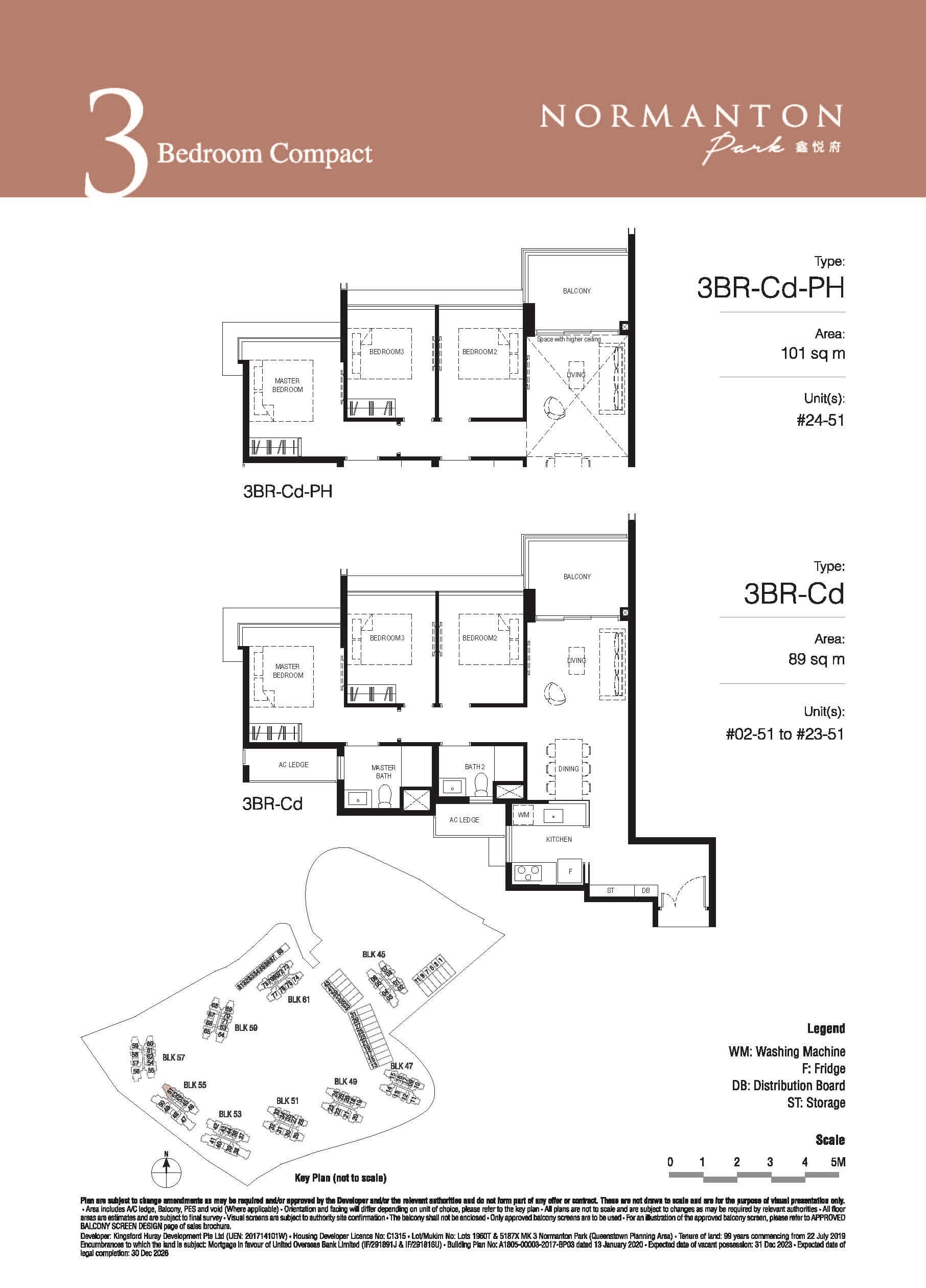 Normanton Park Floor Plan 3-Bedroom Compact Type Cd