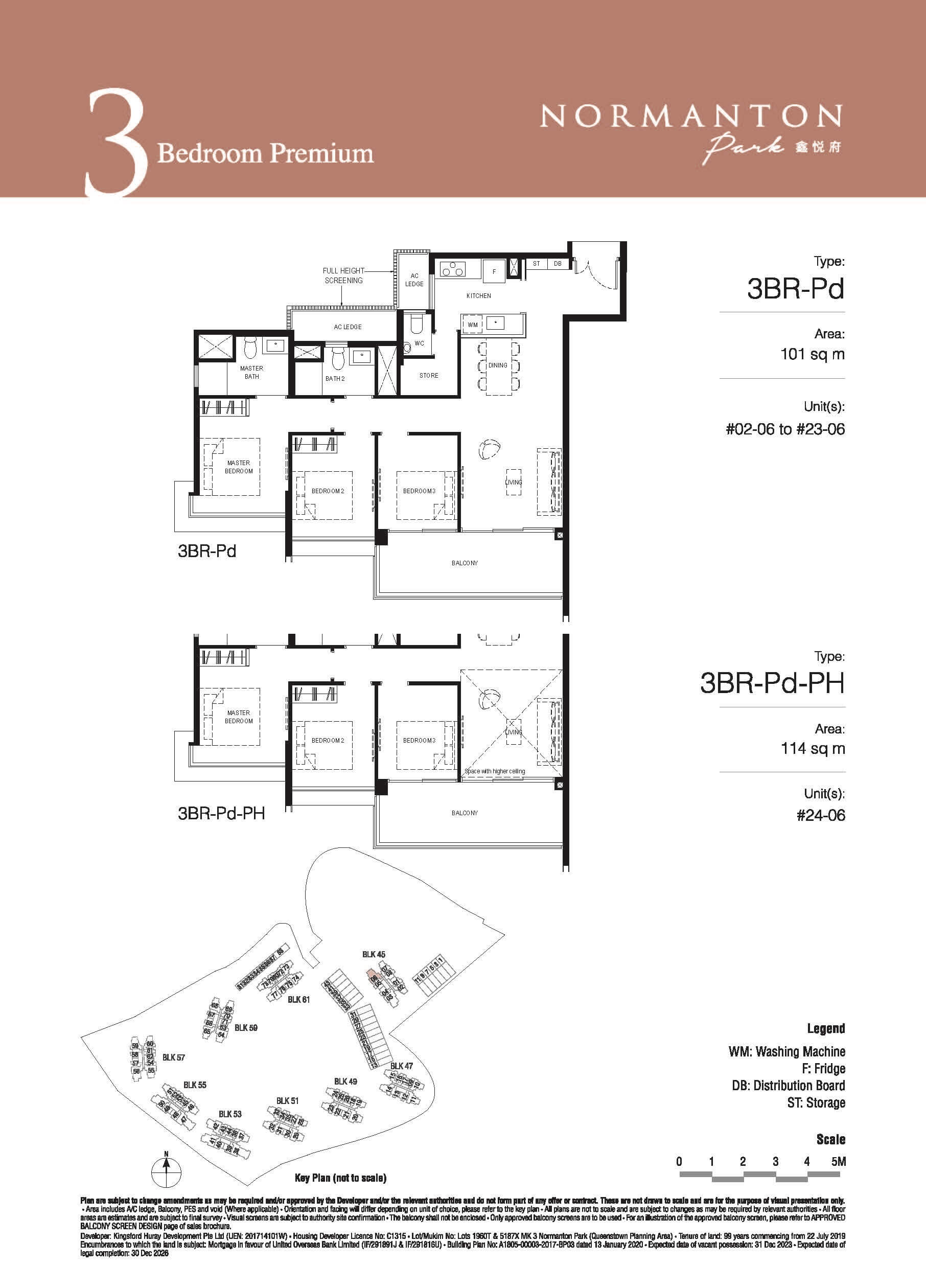 Normanton Park Floor Plan 3-Bedroom Premium Type Pd