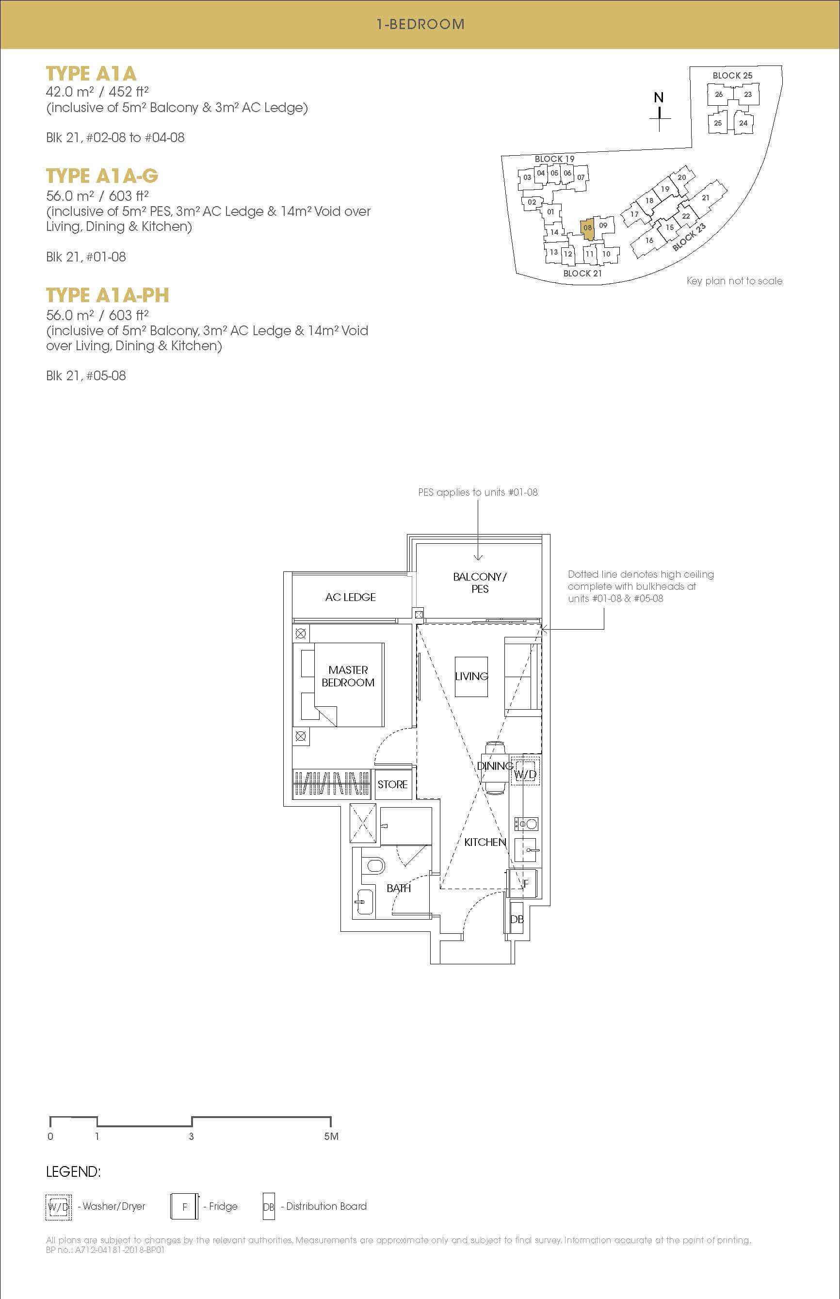 The Antares Floor Plan 1-Bedroom Type A1A