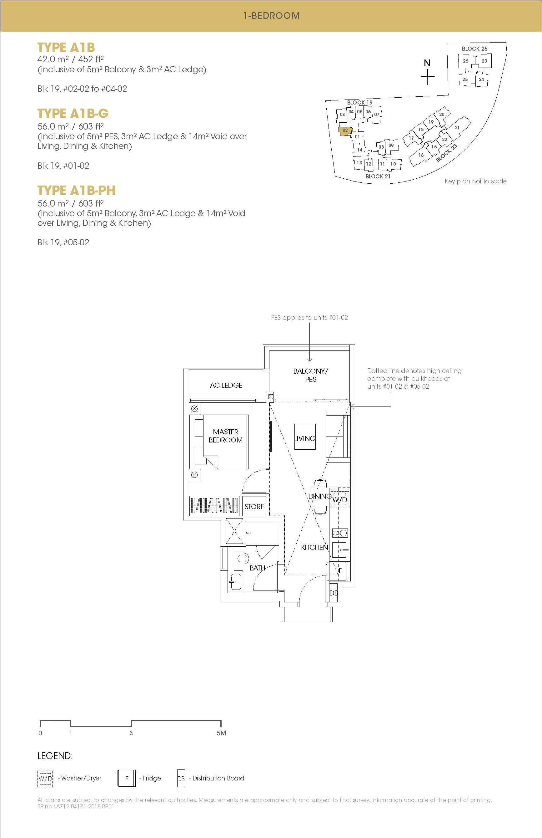 The Antares Floor Plan 1-Bedroom Type A1B