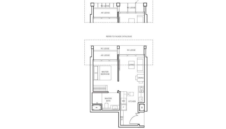 Canninghill Piers Floor Plan 1-Bedroom Type A1