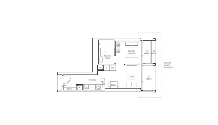 Canninghill Piers Floor Plan 1-Bedroom Type A3
