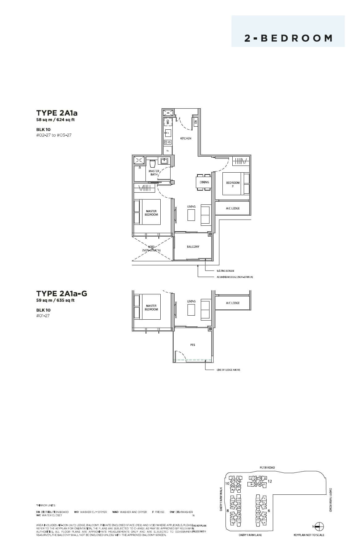 Dairy Farm Residences Floor Plan 2-Bedroom Type 2A1a